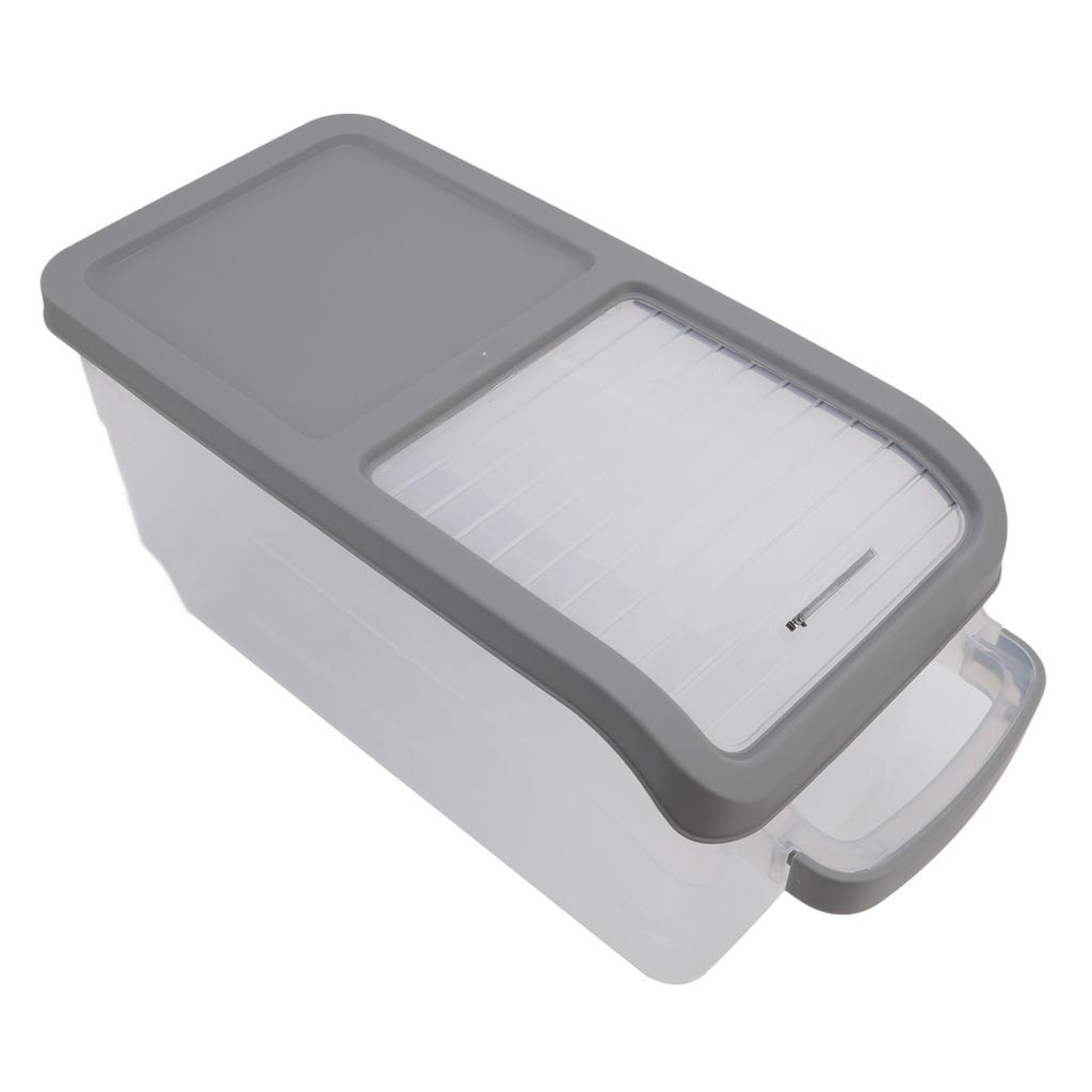 10KG Transparent Rice Storage Box Rice Dispenser Container Slide Cover Grain Storage Bucket with