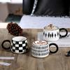 Underglaze Color Black and White Creative Ceramic Mugs Nordic Style Retro Latte Coffee Cup Simple Afternoon Tea Cups New Gifts