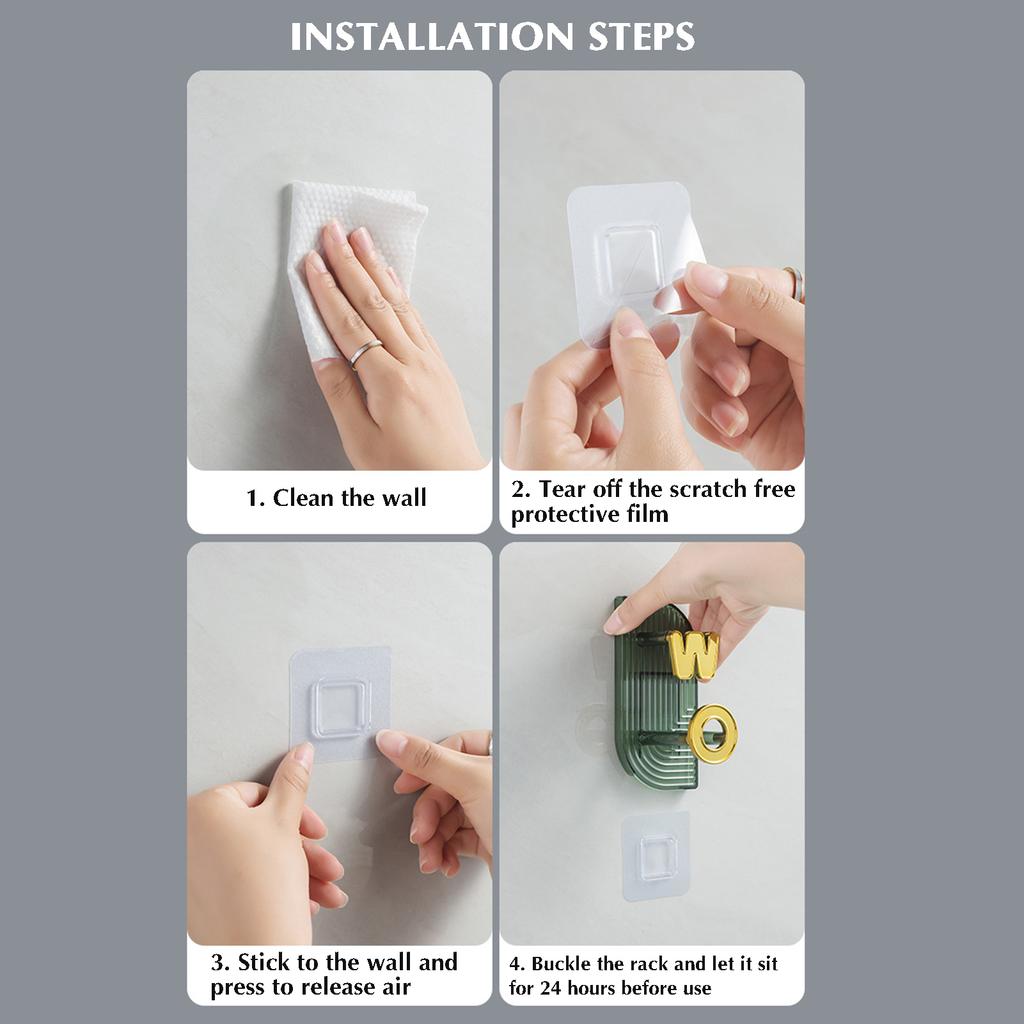 No Drill Self Adhesive Wall Hanging Washbasin Storage Rack for Kitchen Living Room Bedrooms Space Saving Organizer