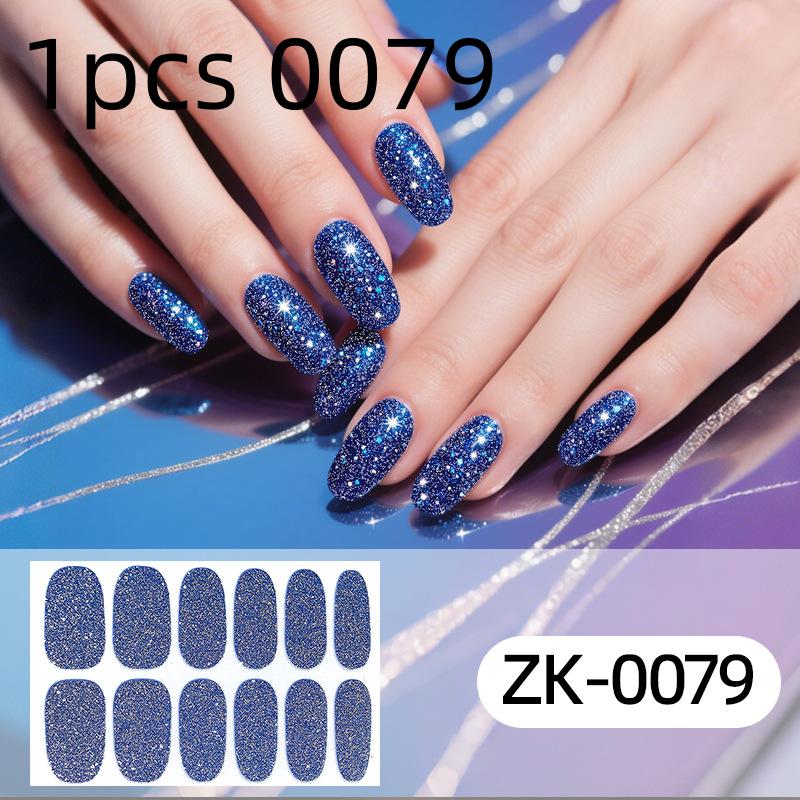 Full Cover Nail Stickers DIY Nail Polish Strips Sparkling Glitter Self Adhesive Nail Art Stickers Manicure Decoration