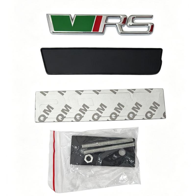 hrpzt6 VRS Logo Car Front Grille Emblem Metal Badge Decoration for Skoda Octavia Rs Fabia Rapid Superb Kodiaq Yeti Citigo Vision Kodiak