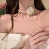 Женское колье Камелия с искусственным жемчугом, винтажное, французское, гипоаллергенное, регулируемое, для девочек, чокер-цветок из искусственного жемчуга, модная бижутерия