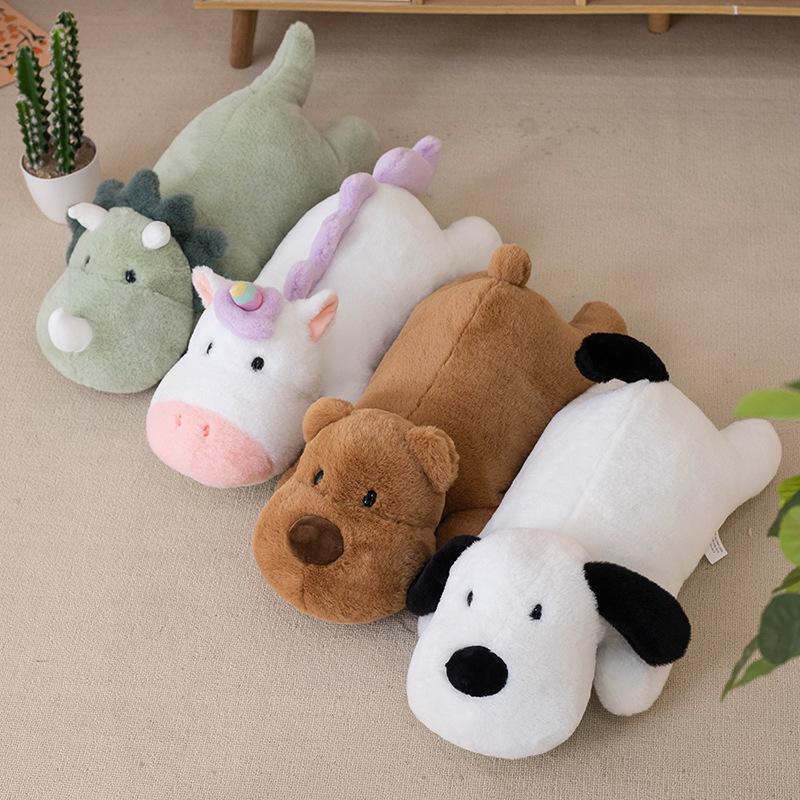 50cm Unicorn Plush Stuffed Pillow Toys Adorable Lying Sleeping Dinosaur Dog Brown Bear Bed Cuddle Sleeping Doll Pillow Birthday Gift