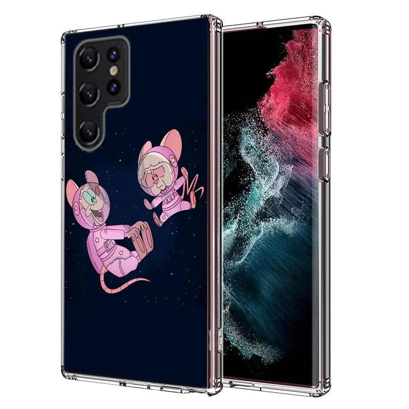 Чехол Pinky Anime and the Brain для Samsung Galaxy S21 S20 S23 FE S22+ S24 Ultra S25 Edge Чехол для телефона S10 Plus Прозрачная Capa Coque P