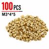 Brass Heat Set Insert Nut M3 5x4 Knurled Threaded Embedment Fastener for 3D Printed Components Plastic Assembly and Repair