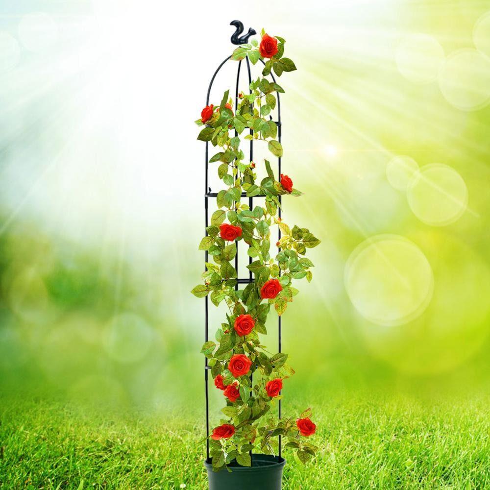 Rose Tomato Balcony Gardening Support Rod Planting Rack Climbing Vine Rack Flower Pot Holder