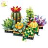 MOC сочные растения в горшках, микро строительные блоки, маленькие кирпичи, цветы, цветочный горшок, украшения, игрушки, украшение для дома