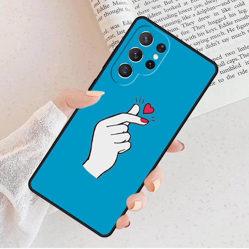 Чехол для телефона Kpop Пальцевое Сердце Для Samsung Galaxy S25 S23 S30 S8 S21 S20 FE S24 S22 Note 10 20 Plus lite Ultra