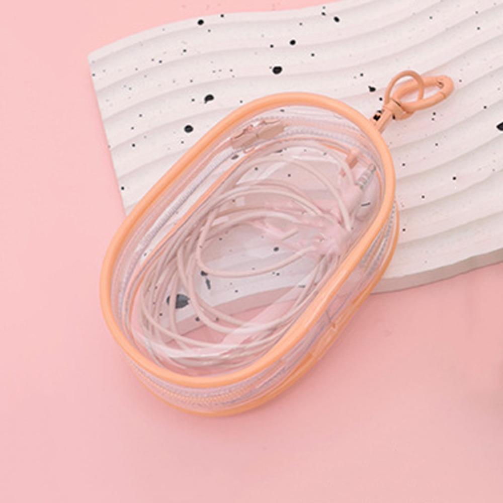 Прозрачная сумка для хранения кабеля данных с брелком для ключей, цифровая сумка для хранения, зарядное устройство для телефона