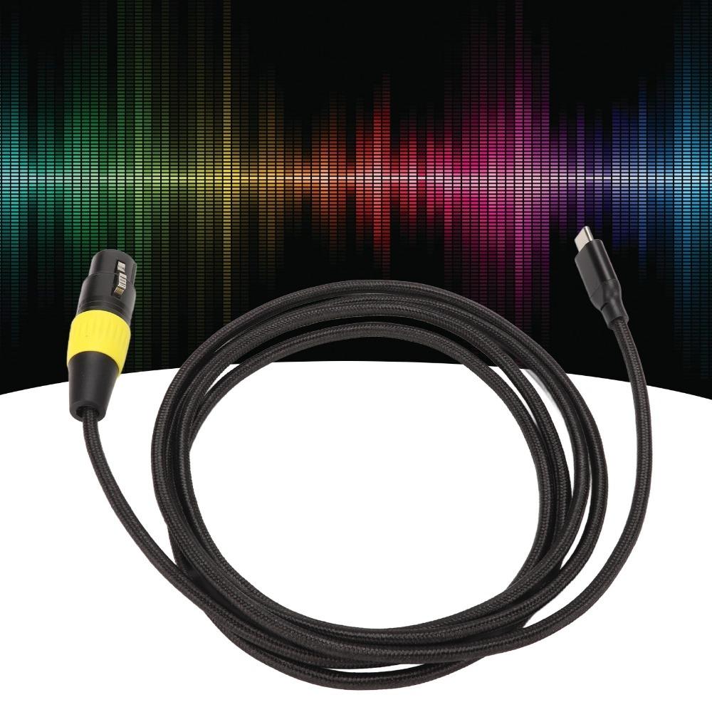 3 Pin XLR XLR to USB C Cable Flexible USB C Microphone Cable XLR Female Connector Cable  For Tablet