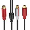 RCA Cable Splitter 1 in 2 Out Male to Female Audio Cord Plug Converter for Car Amplifier Speaker Home Theater Extend Adapter