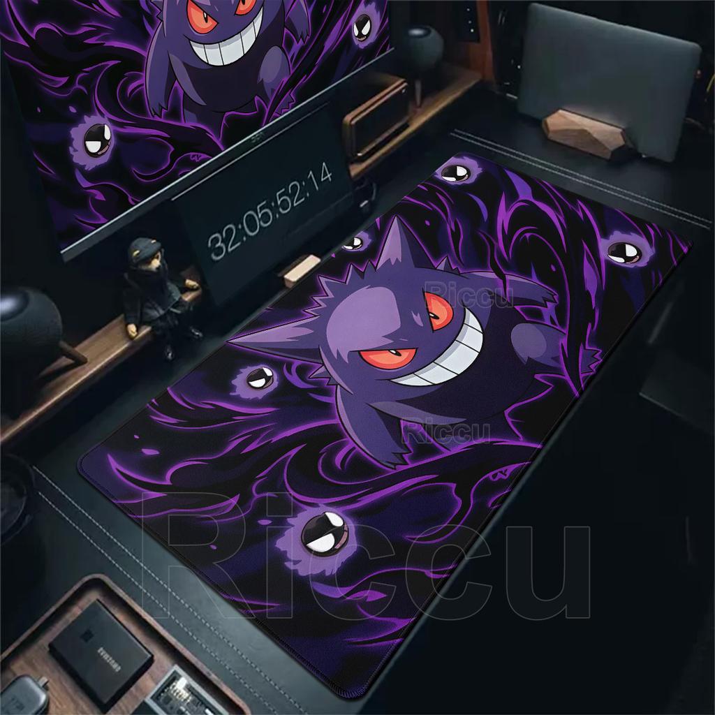 Large P-pokemon Gamer Mouse Pad Kawaii Gengar Dark Carpet Non-slip Laptop PC Gaming Office XXL HD Keyboard Extended Accessories