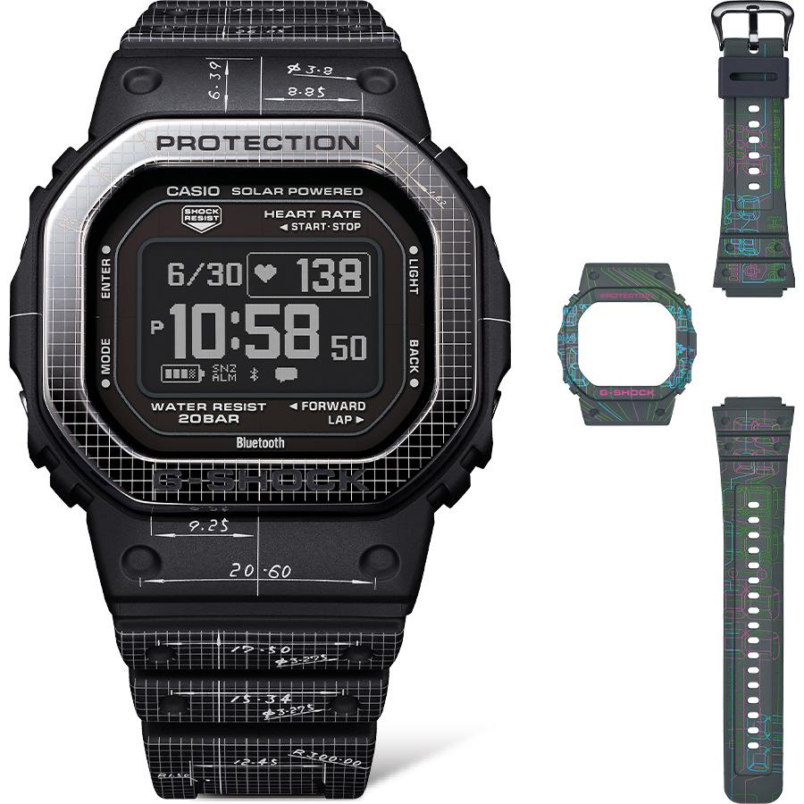 Casio Мужские часы G-SHOCK из нержавеющей стали, водонепроницаемость 200 м, цифровые, ударопрочные, кварцевые, DW-H5600EX-1