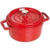 Staub Cocotte Round Cherry Both Hand Cast Enamel Pot IH Compatible Japanese Product with Serial La Cocotte Round "Pico 20cm" [Authorized Number]