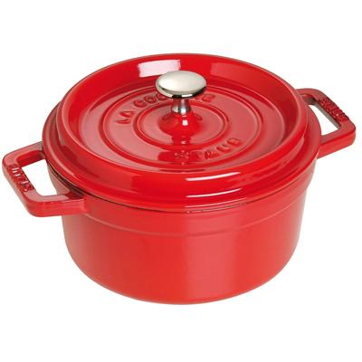 Staub Cocotte Round Cherry Оба отлиты вручную эмалированный горшок IH совместимый с японским продуктом с серийным номером La Cocotte Round "Pico 20 см" [Авторизованный номер]