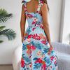 Summer Floral Beach Vacation Sling Dress Spring