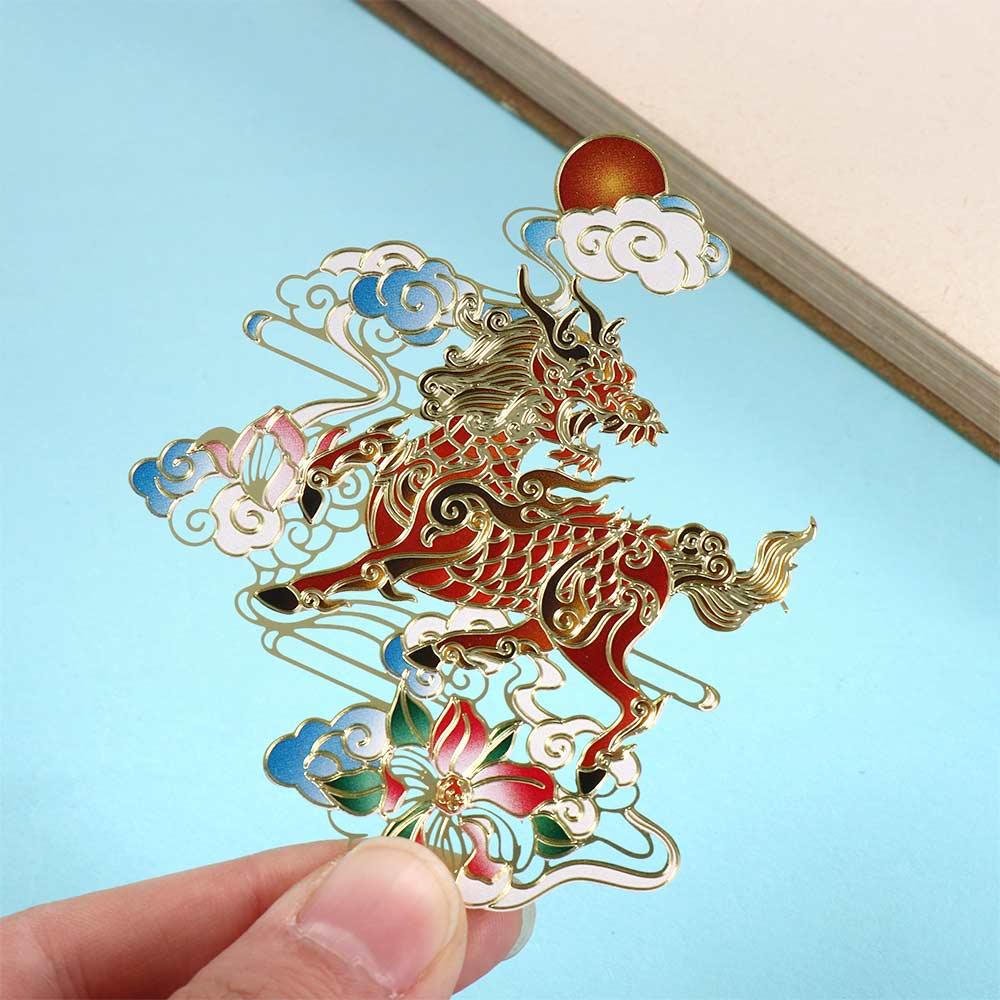 Animal Shape Page Clip Hollow Book Mark Chinese Style Bookmark Retro Book Clip Metal Bookmark