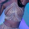 1pc Super Shiny Crop Top Bra Body Chain Iced Out Shiny Rhinestone Exquisite Nightclub Party Prom Body Chain Jewelry
