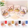 3D Birthday Cake Message Card DIY Fold Post Cards Gifts Butterfly Cake Card Family