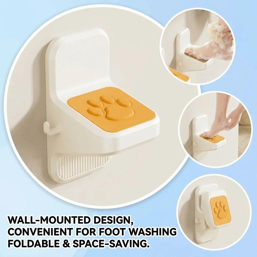 Self-Adhesive Pedicure Foot Pedal Slip-Resistant Shaving Leg Step Bathroom Foot Stool  Spa