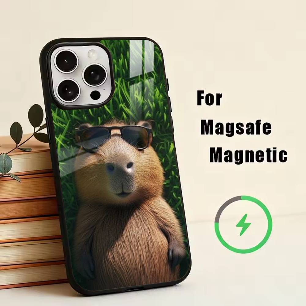 Cute-Capybara  Phone Case For iPhone17,16,15,14,13,12,11 Plus,Pro Magnetic with Magsafe Wireless Charging