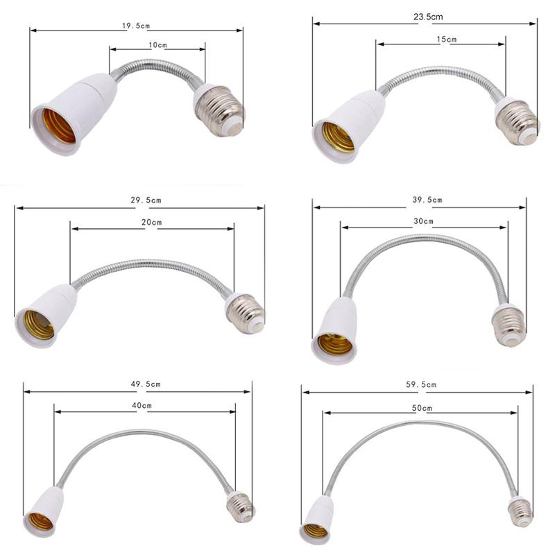 Гибкий цоколь светодиодной лампы E27 на E27, удлинитель, держатель держателя лампы, конвертер