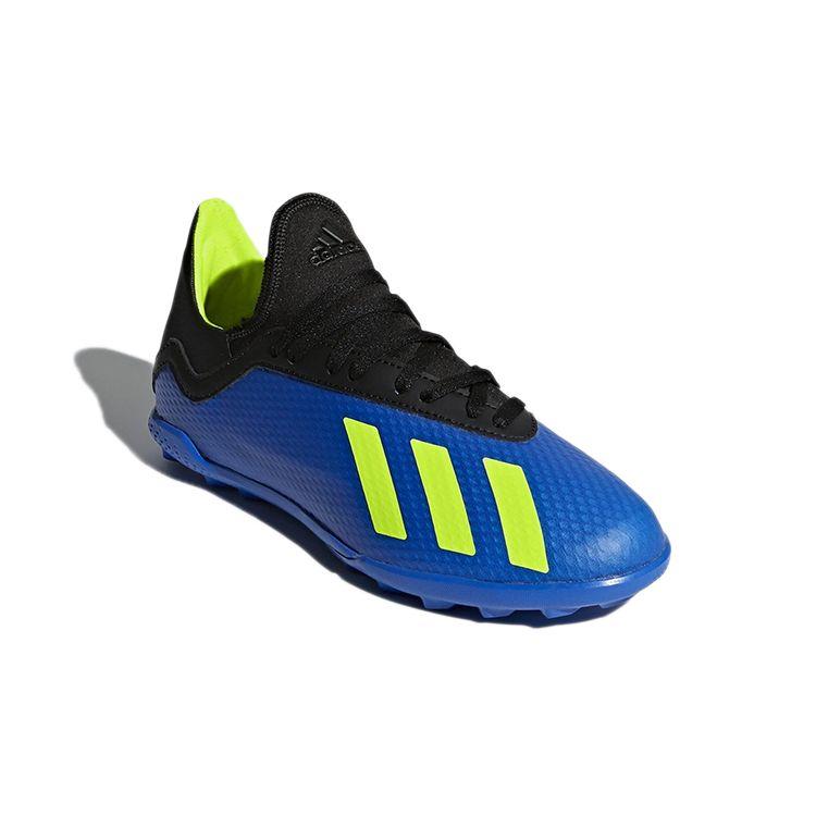 Adidas X Tango 18.3 Tf J Non-Slip Durable Low-Top Soccer Shoes Kids Sneakers Blue Yellow Black DB2422