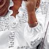 Женская модная рубашка с цветочным принтом и буквенным принтом с длинными рукавами, весенне-осенние элегантные топы