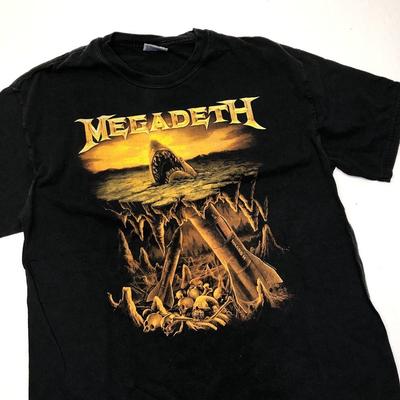Megadeth Винтажная Перепечатанная Черная Унисекс Хлопковая Футболка S-XL Унисекс Футболка