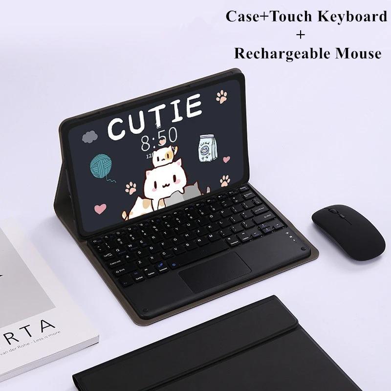 Keyboard Tablet Case for Lenovo Xiaoxin Pad 2024 11 Inch TB-330FU TB-331FC Detachable Bluetooth Keyboard for Lenovo Tab M11 K11 11 Inch Leather Funda