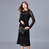 Платье Platycodon Slim Fit Black Fishtail Long Dress для больших размеров - Европейская и американская коллекция Весна/Осень