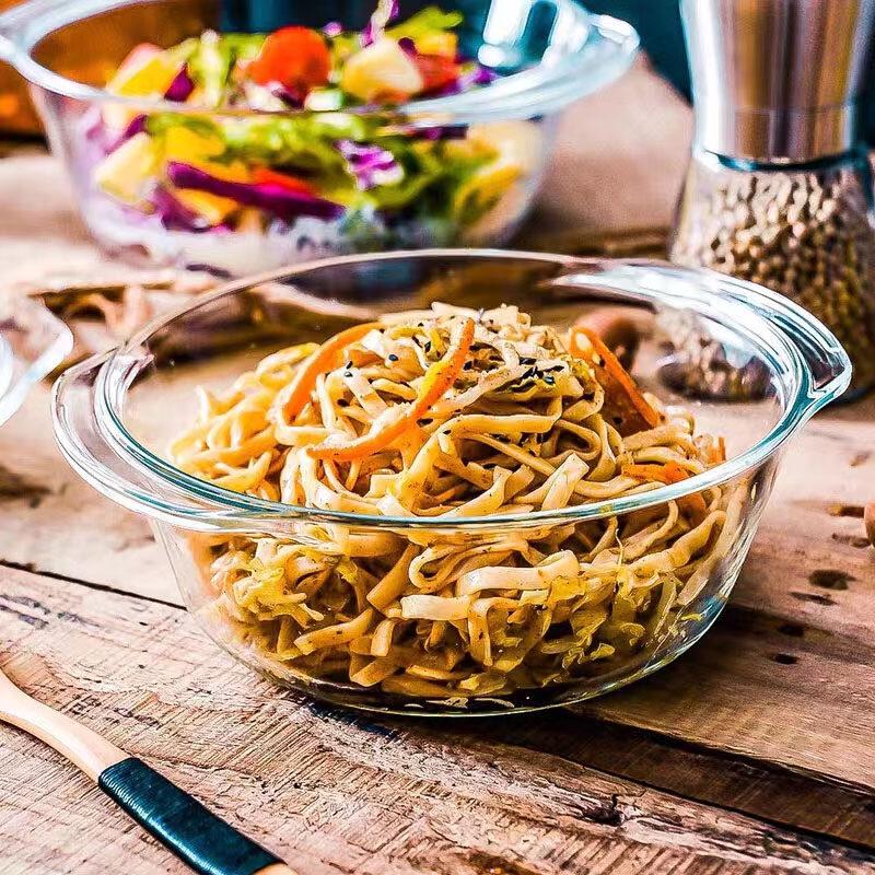 Жаропрочная стеклянная миска Flavinmci с ручкой