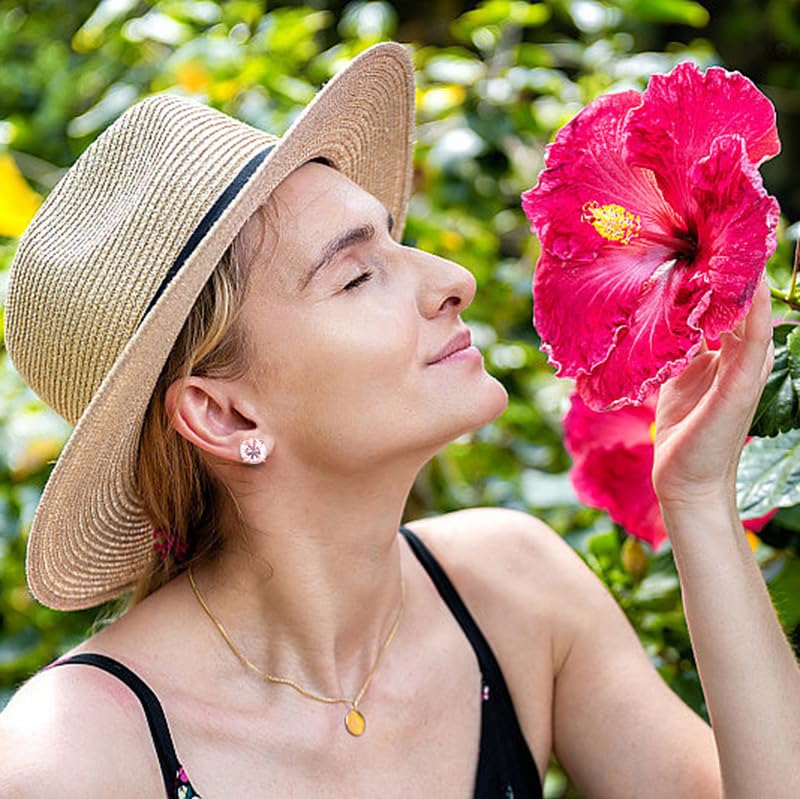 5 мм Серебро 925 пробы K18 Морганит Одиночный 18K Платина Гипоаллергенный Для Обоих Подарок на Юбилей Подарок для Подруги [JIANGXIN] Серьги, Женские