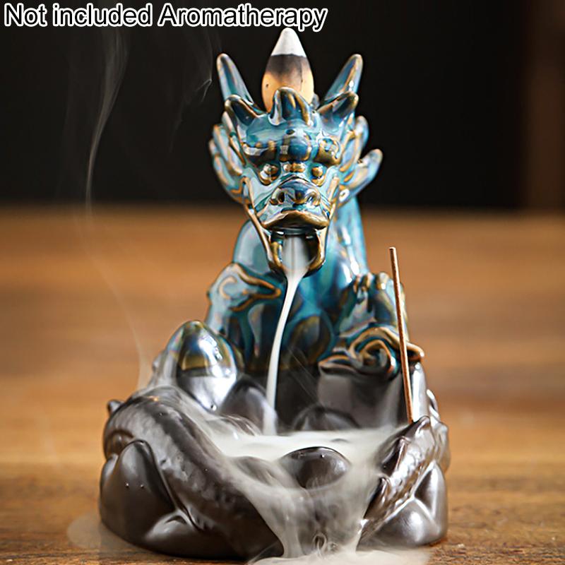 1шт обратный поток сандалового дерева благовония керамическая курильница палочка держатель для домашнего декора изысканный дракон в форме без благовоний курильница для благовоний