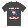 Смурфики Унисекс Взрослая Футболка Кто твой Папа Смурф
