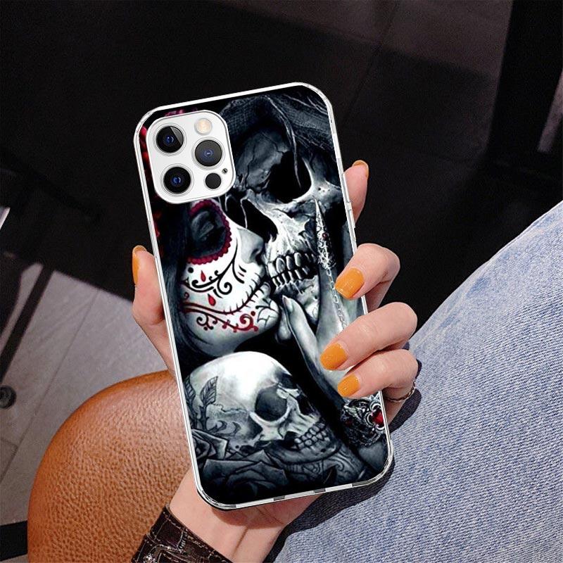 Catrina Beautiful Rose Girl Skull Phone Case For iPhone 17 Air 16 Pro Max 16E 15 + 14 Plus 11 12 13 Mini 7 8 SE Gift Print Cover
