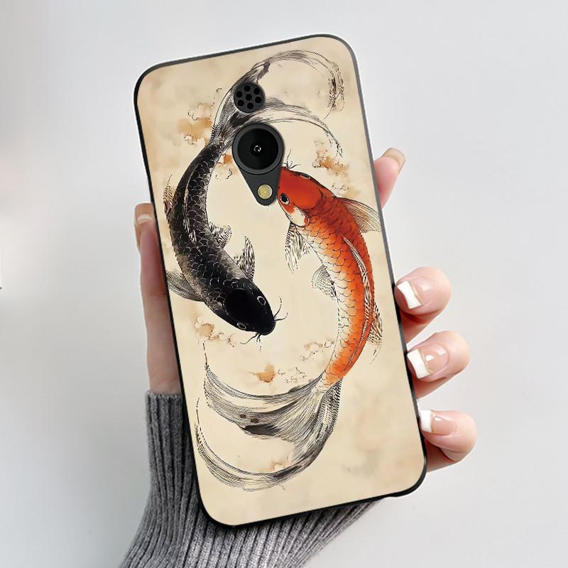 Корпус Для Nokia 150 2G 2023 TA-1582 Чехол Эстетичный Роскошный Милый Крутой Мальчики Девочки Черный Матовый Мягкий ТПУ Полностью Защитная Задняя Крышка