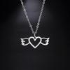 Angel Love Stainless Steel Pendant Necklace Wings Personality Niche Collarbone Chain Jewelry Necklace