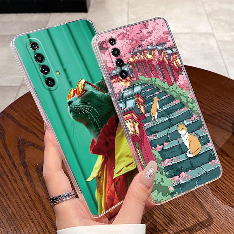 Cases For Realme X50 X50M X3 Clear Silicone Soft TPU Back Cover For Realme X50 Pro Coque Cute Rabbit Cat Dinasaur Phone Case