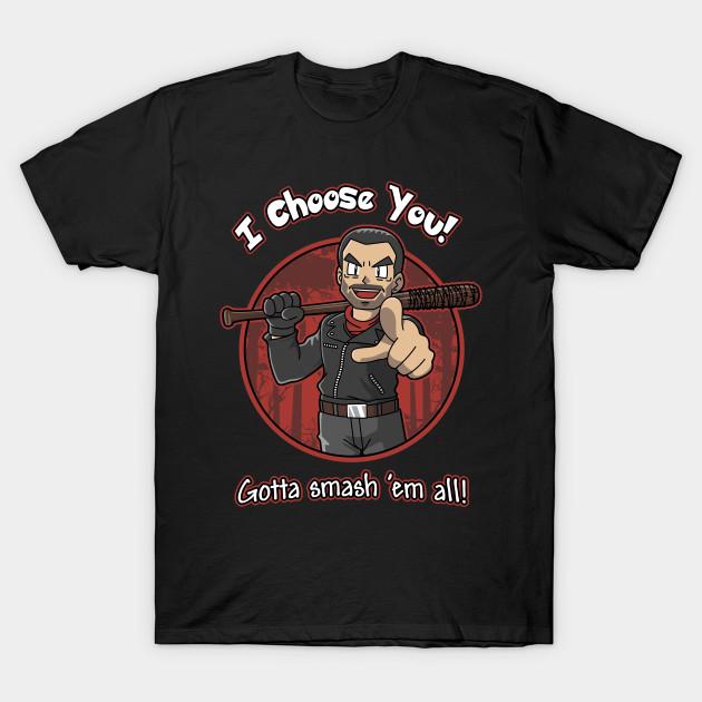 Men Black Print T-shirt Negan Chooses You No-Cut Transfer Paper Print Cotton Tshirt