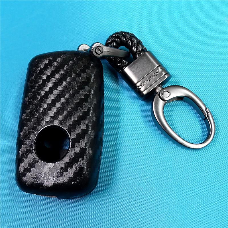 Автомобильный Стайлинг, чехлы для авто ключей для Volkswagen Polo Tiguan VW Passat для Skoda, автомобильный Стайлинг, аксессуары из углеродного волокна
