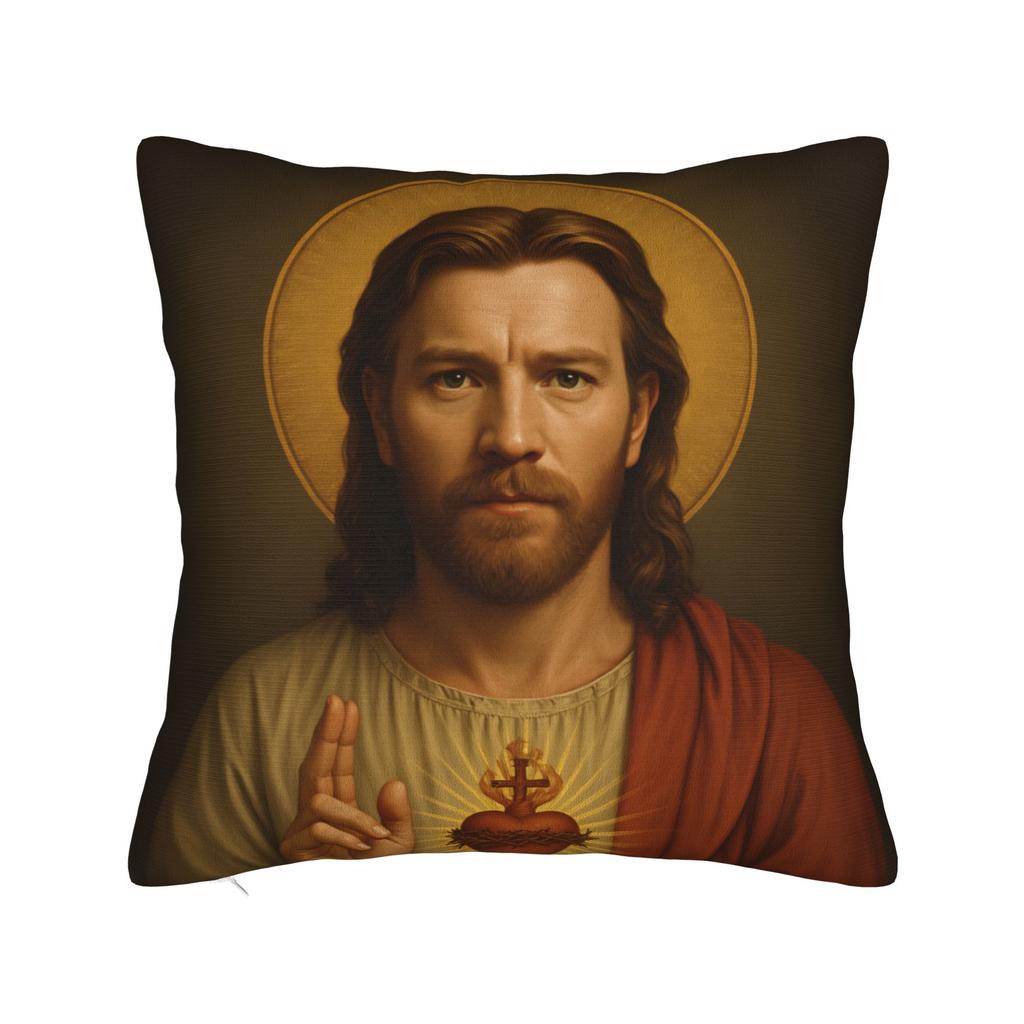 Ewan McGregor as Jesus Happy Easter Pillow Cover Soft Pillow Case Cushion Cover Retro Trendy Pillowcases For Living Room Chair
