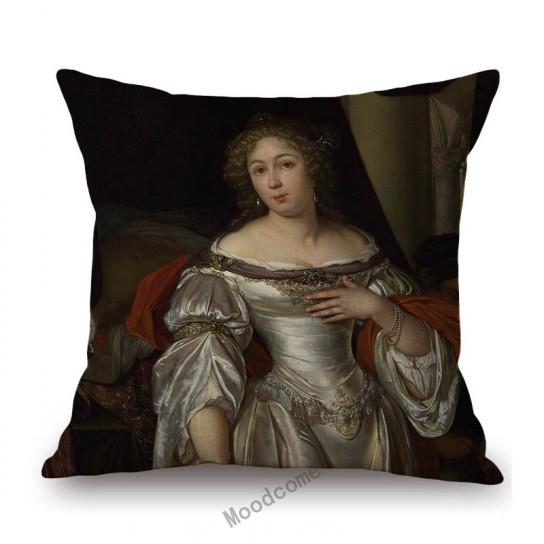 French Madame British Duchess Princess Rococo Oil Painting Art Royal Court Hotel Lobby Wall Decoration Pillow Case Cushion Cover