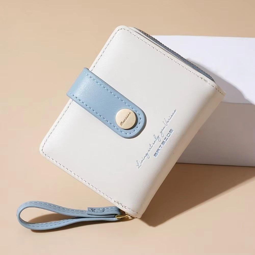 Однотонный женский кошелек, короткий кошелек из ПУ, простой женский кошелек, держатель для карт