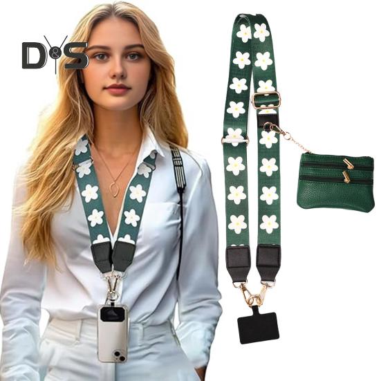 Phone Strap Neck Phone String with Zipper Wallet Pouch Shoulder Strap Purse Badge Holder for Travel Outdoor Grocery Shopping