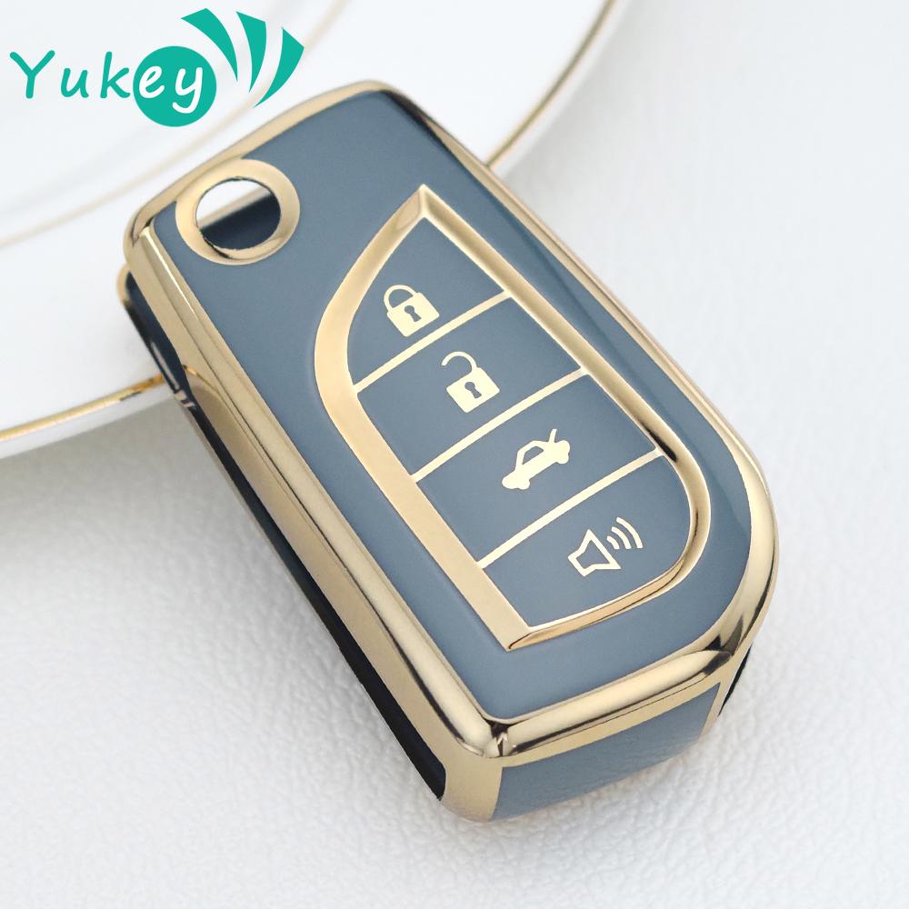 4 Button TPU Car Key Cover Case Shell Set Protector Fob for Toyota Aygo Yaris Highlander Camry RAV4 Key Holder