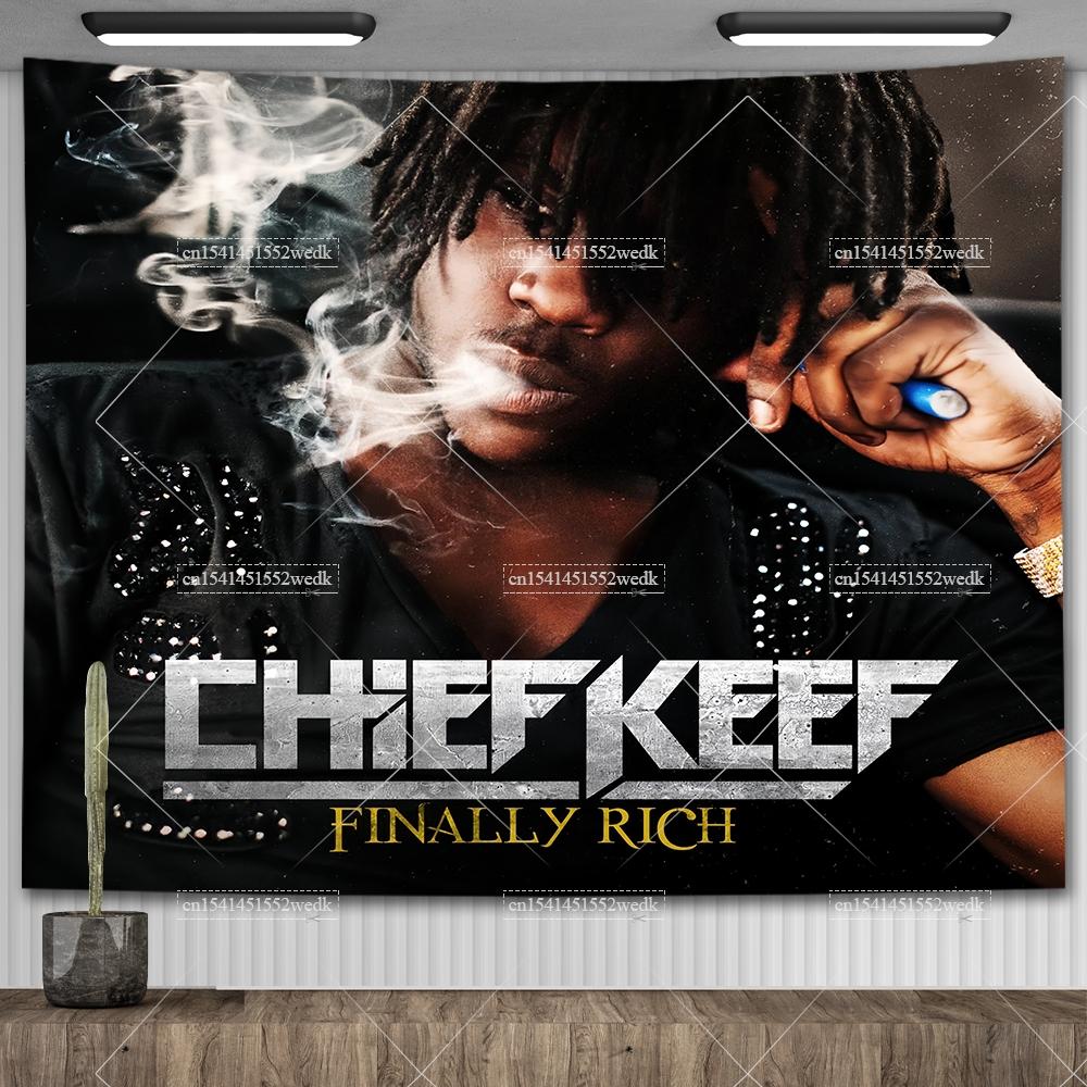 Chief Keef Finally Rich Альбом Гобелен Настенный Декор Флаги Эстетичные Украшения для Гостиной Хип-Хоп Гобелены Ковры Большого Размера