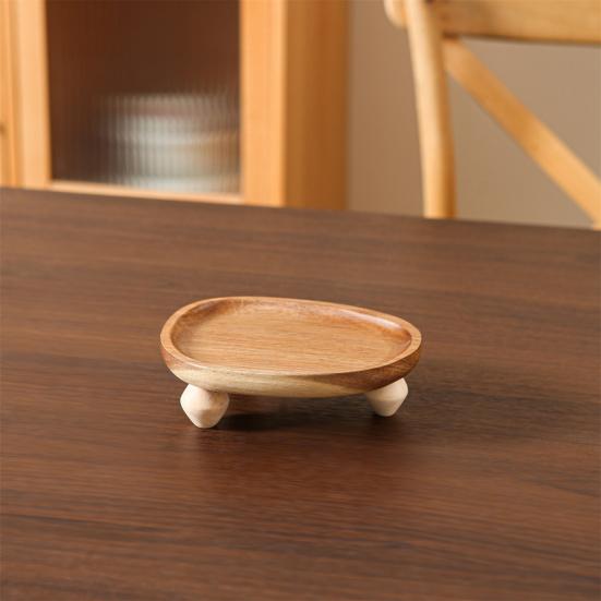 Деревянный поднос для подачи небольших закусок, деревенский поднос неправильной формы для десертов, декоративный поднос для растений, свечей, ключей, ювелирных изделий и часов.