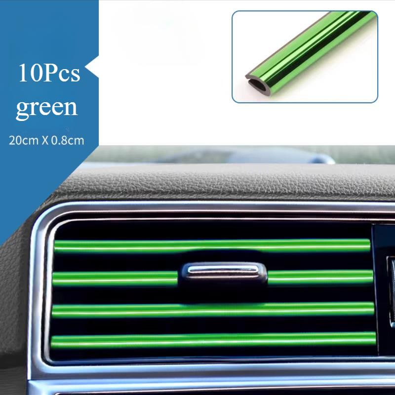 10pcs/lot Car Styling Plating Air Outlet Trim Strip Interior Air Vent Grille Switch Rim Outlet Decoration Strip DIY Modification