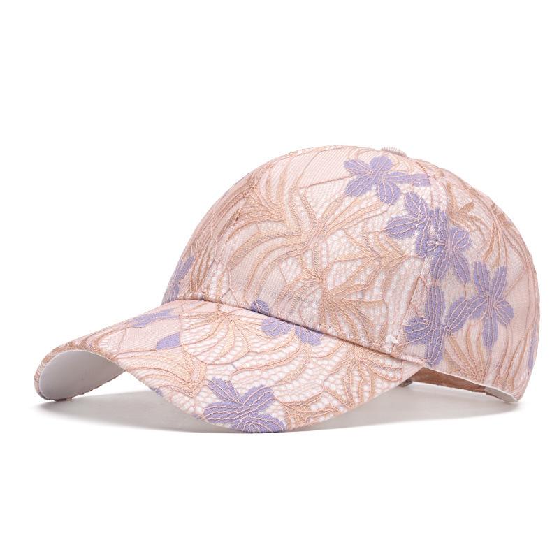 Lace thin summer breathable baseball hat women's new versatile flower cap outdoor sun hat